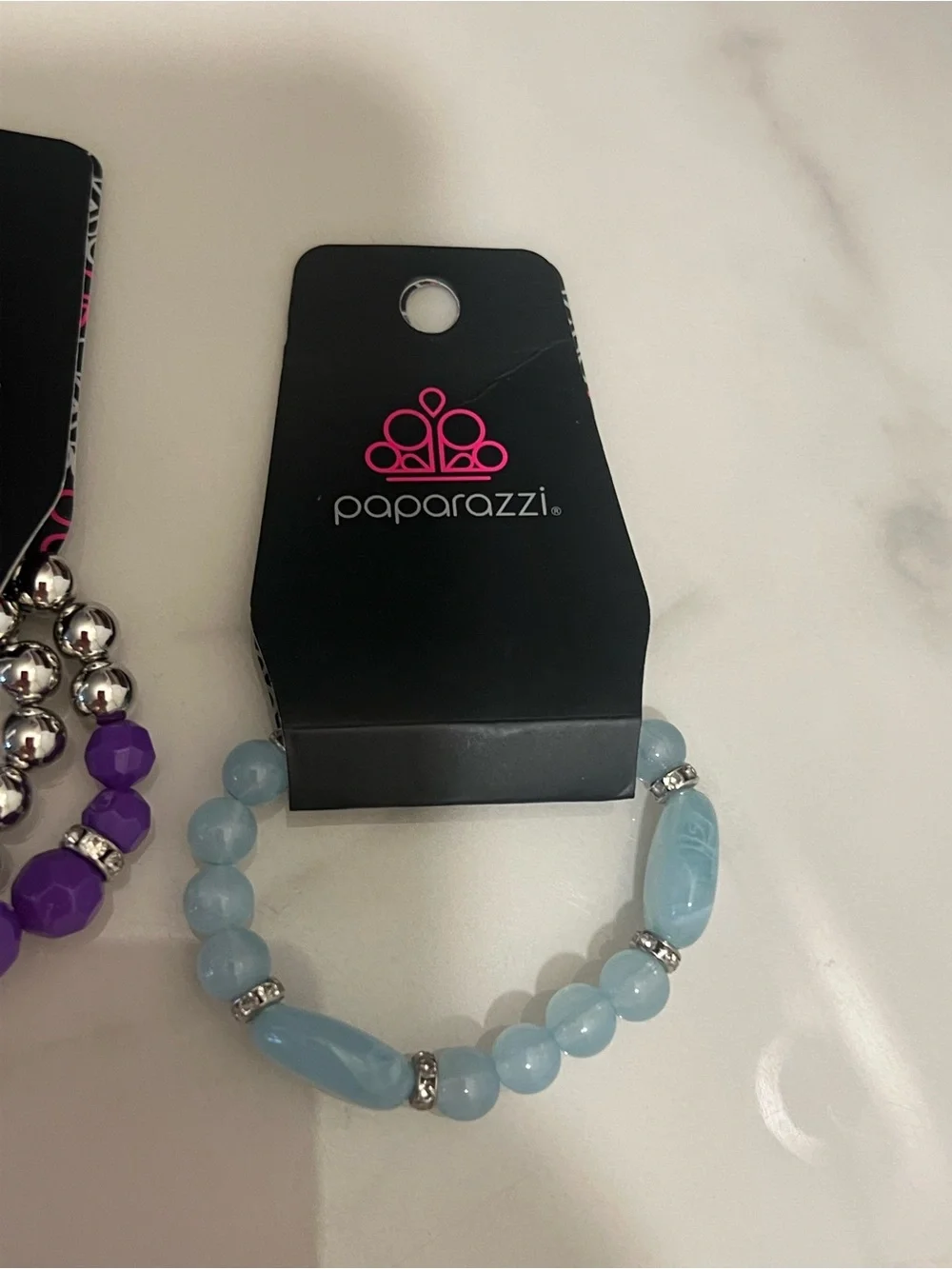 paparazzi Purple, Silver & Light Blue Mixed Bracelet Set